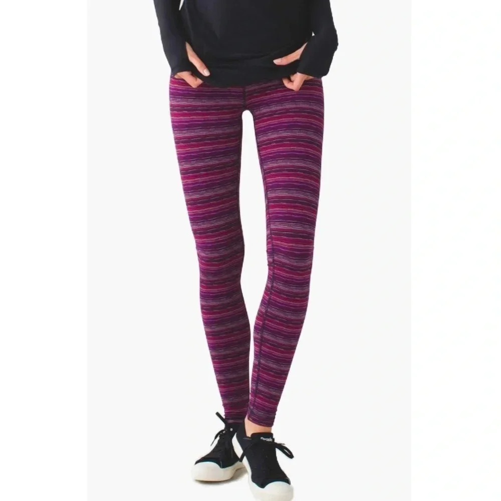 Lululemon Wunder Under III Long Leggings Space Dye Regal Plum Size 6